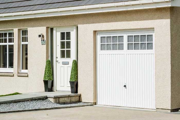 manual white garage door